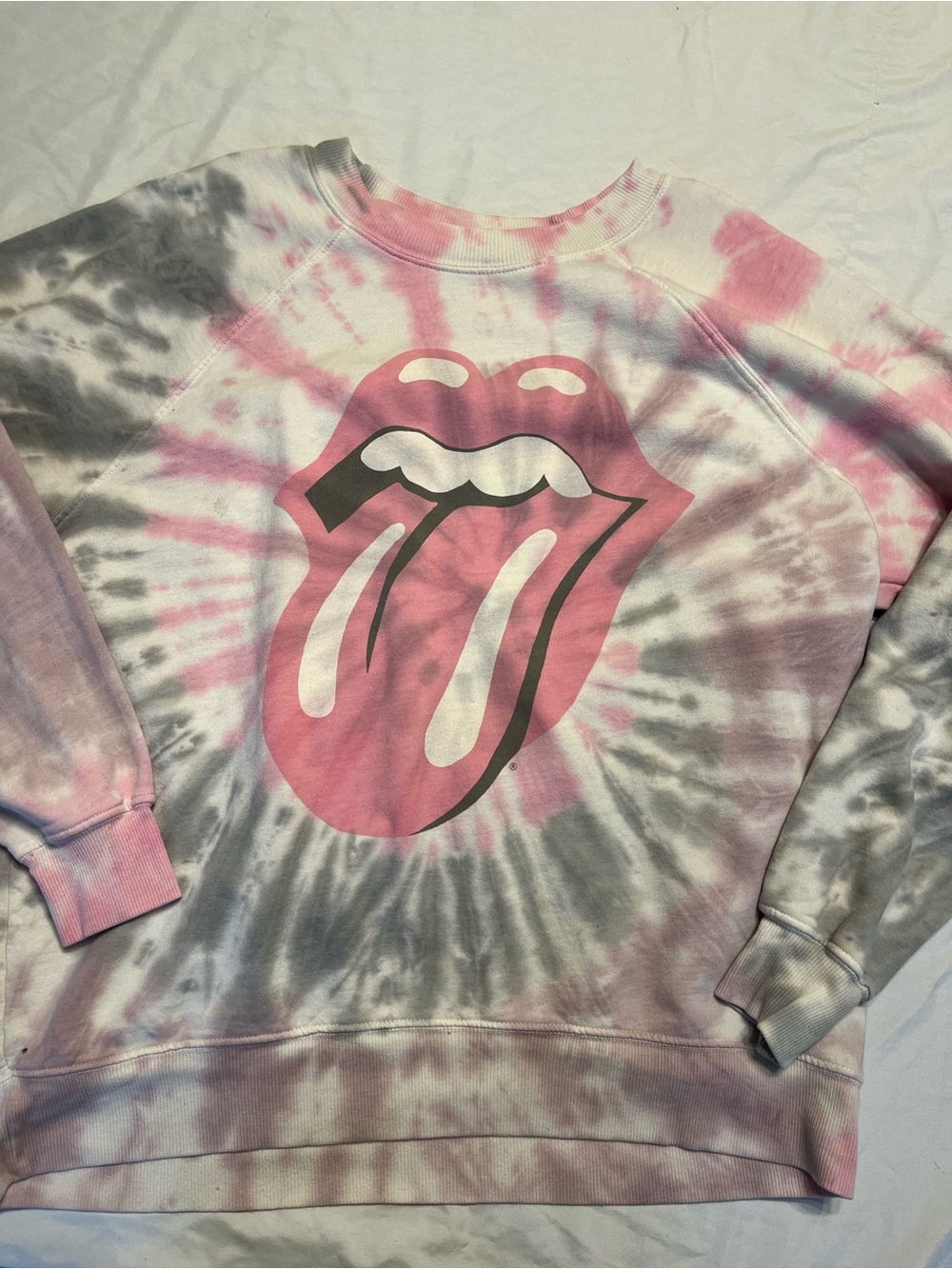 Tailgate Small Rolling Stones Crewneck Sweatshirt Tie Dye